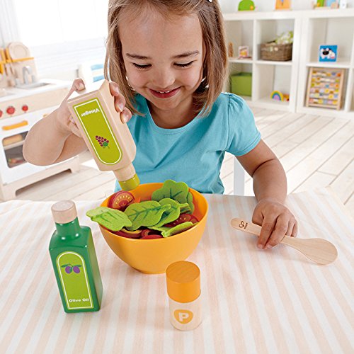 Amazon Hape Garden Salad Kitchen Playset Award Winning Wooden Pretend Play Food Set for Kids Salad Ingredients and Accessories for Healthy Eating Habits Toys Games